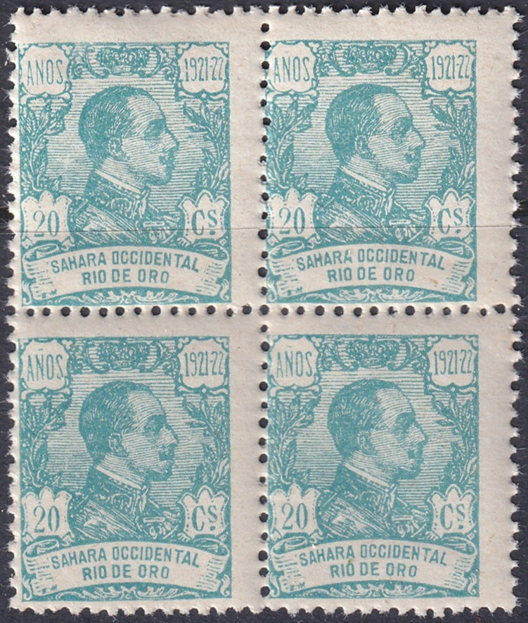 Rio de Oro 1922 Sc 145 block MNH**