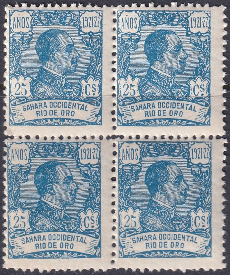 Rio de Oro 1922 Sc 146 block MNH**