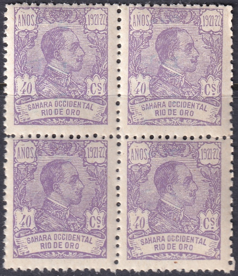 Rio de Oro 1922 Sc 148 block MNH**
