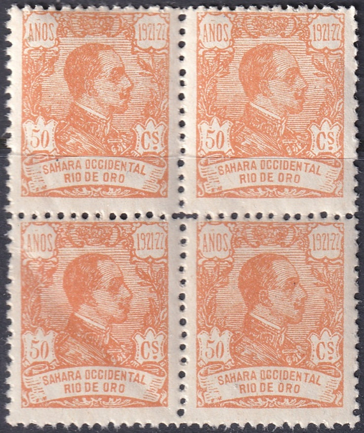 Rio de Oro 1922 Sc 149 block MNH**