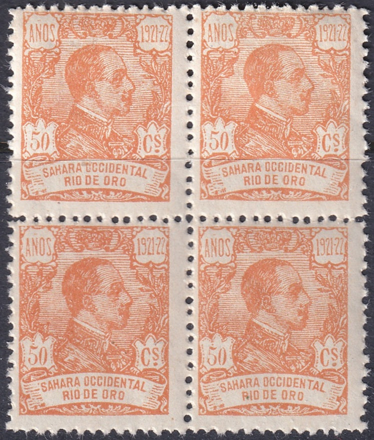 Rio de Oro 1922 Sc 149 block MNH**