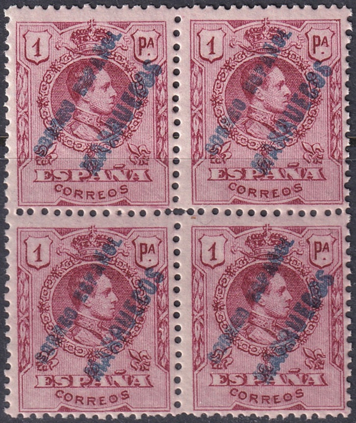 Spanish Morocco 1909 Sc 23 block MNH**