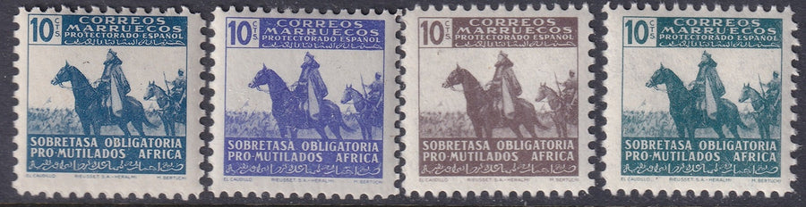 Spanish Morocco 1943 Sc RA8-11 beneficencia set MNH**