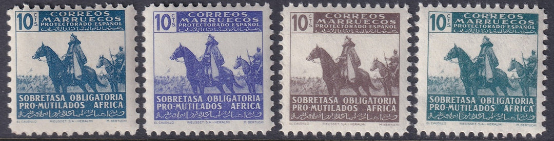 Spanish Morocco 1943 Sc RA8-11 beneficencia set MNH**