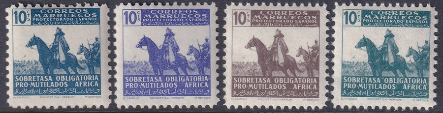 Spanish Morocco 1943 Sc RA8-11 beneficencia set MNH**
