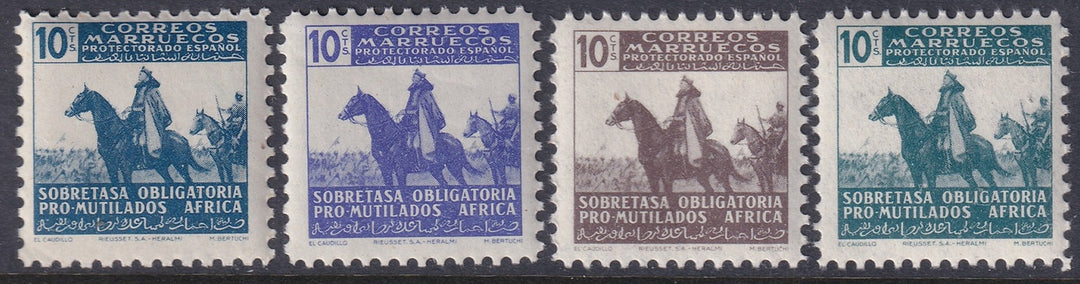 Spanish Morocco 1943 Sc RA8-11 beneficencia set MNH**