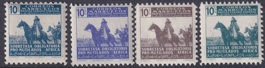 Spanish Morocco 1943 Sc RA8-11 beneficencia set MNH**