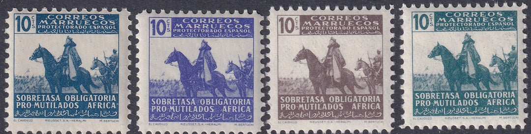 Spanish Morocco 1943 Sc RA8-11 beneficencia set MNH**