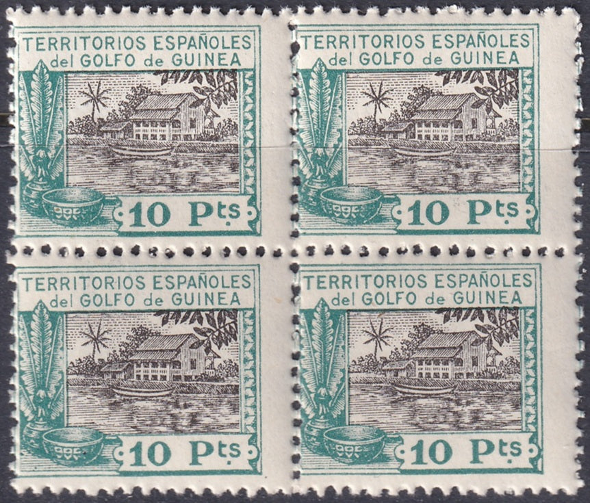 Spanish Guinea 1924 Sc 208 block MNH**