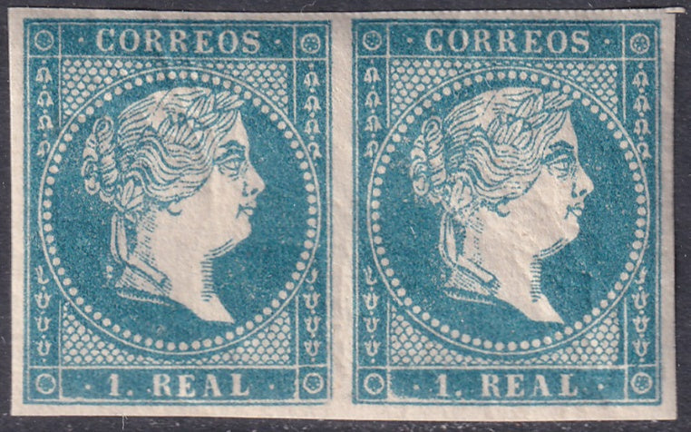 Spain 1856 Sc 46 pair MNH** some cracked gum