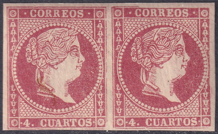 Spain 1859 Sc 45a pair MNH**