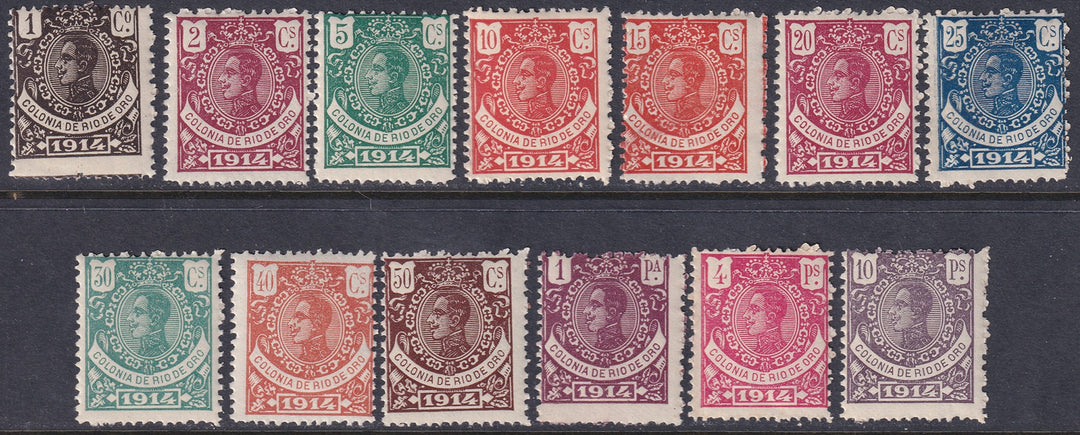 Rio de Oro 1914 Sc 84-96 set MNH** some streaky gum