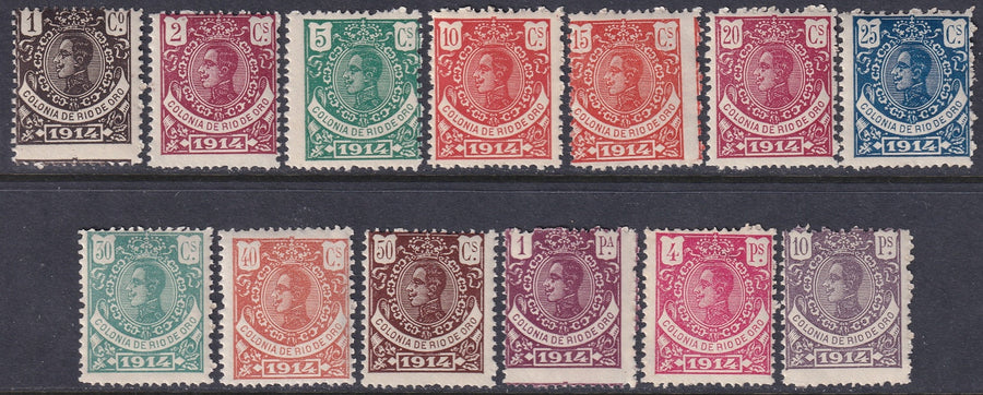 Rio de Oro 1914 Sc 84-96 set MNH** some streaky gum