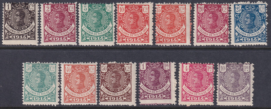 Rio de Oro 1914 Sc 84-96 set MNH** some streaky gum