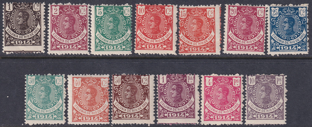 Rio de Oro 1914 Sc 84-96 set MNH** some streaky gum