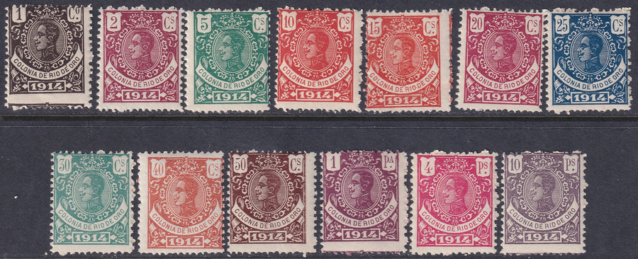 Rio de Oro 1914 Sc 84-96 set MNH** some streaky gum