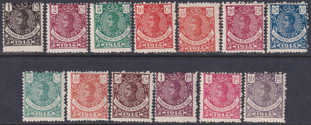 Rio de Oro 1914 Sc 84-96 set MNH** some streaky gum