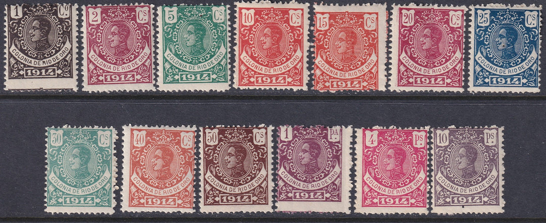 Rio de Oro 1914 Sc 84-96 set MNH** some streaky gum