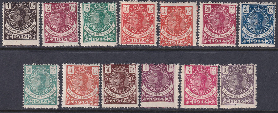 Rio de Oro 1914 Sc 84-96 set MNH** some streaky gum