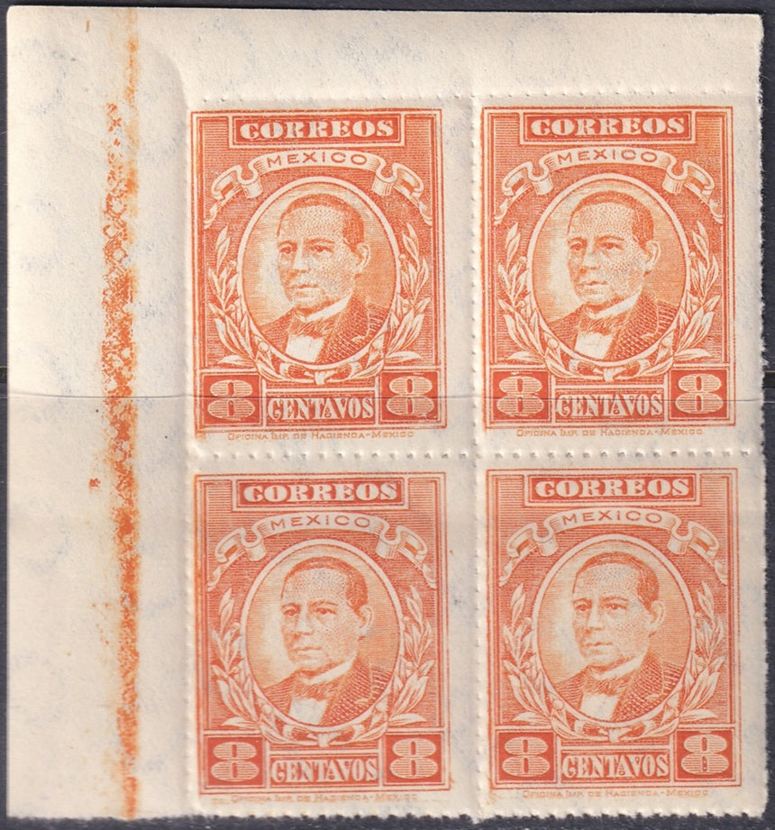 Mexico 1923 Sc 666 upper left block MNH**