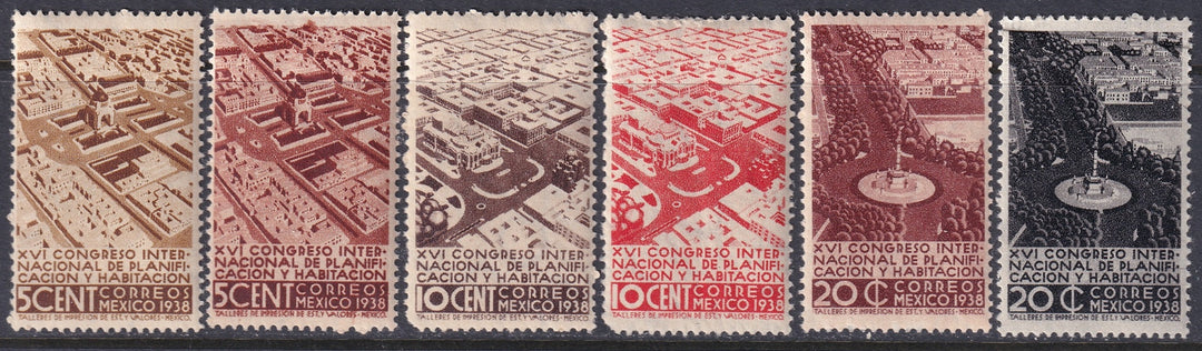 Mexico 1938 Sc 740-5 set MNH** some creasing
