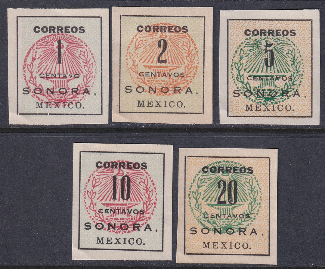 Mexico 1914 Sc 405-9 MNH** no gum as issued