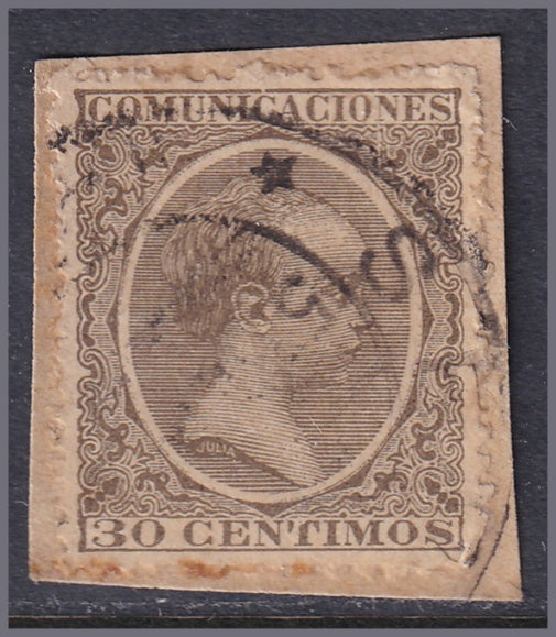 Spain 1889 Sc 264 used "Saffi" (Marruecos) cancel on piece
