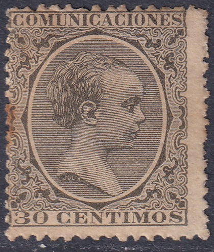 Spain 1889 Sc 264 MLH* partial gum toning spot