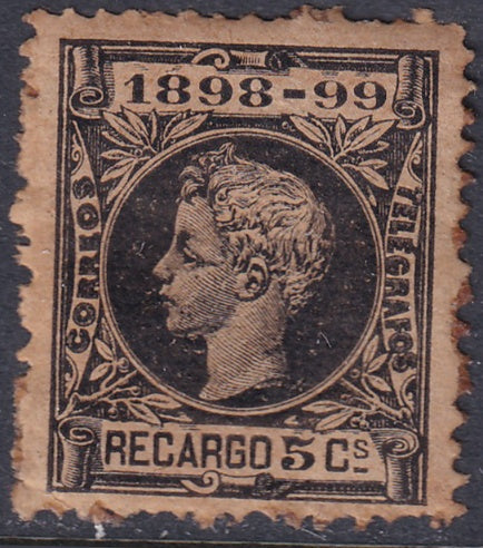Spain 1898 Sc MR27 war tax MNH** toned