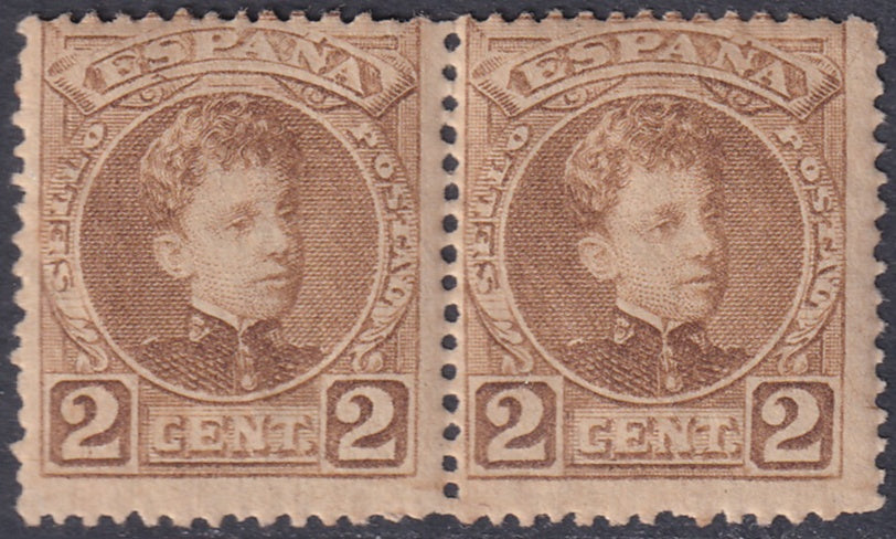 Spain 1901 Sc 272 pair MNH** gum toning