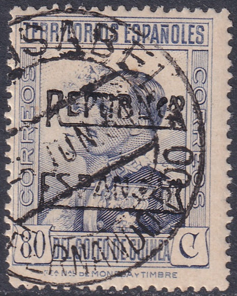 Spanish Guinea 1932 244 used Santa Isabel cancel overprint variety