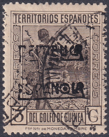 Spanish Guinea 1932 236 used Santa Isabel cancel overprint variety