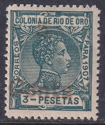 Rio de Oro 1913 Sc Sc 69B MLH* 5 cts on 3 pts unlisted overprint variety
