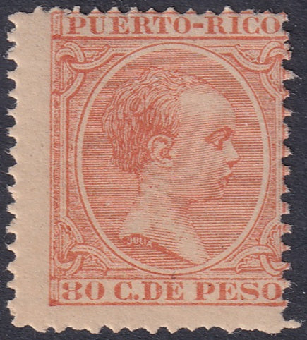 Puerto Rico 1892 Sc 131 MLH* streaky gum