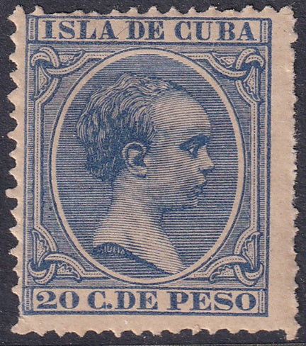 Spanish Antilles 1891 Sc 151 MLH* streaky gum