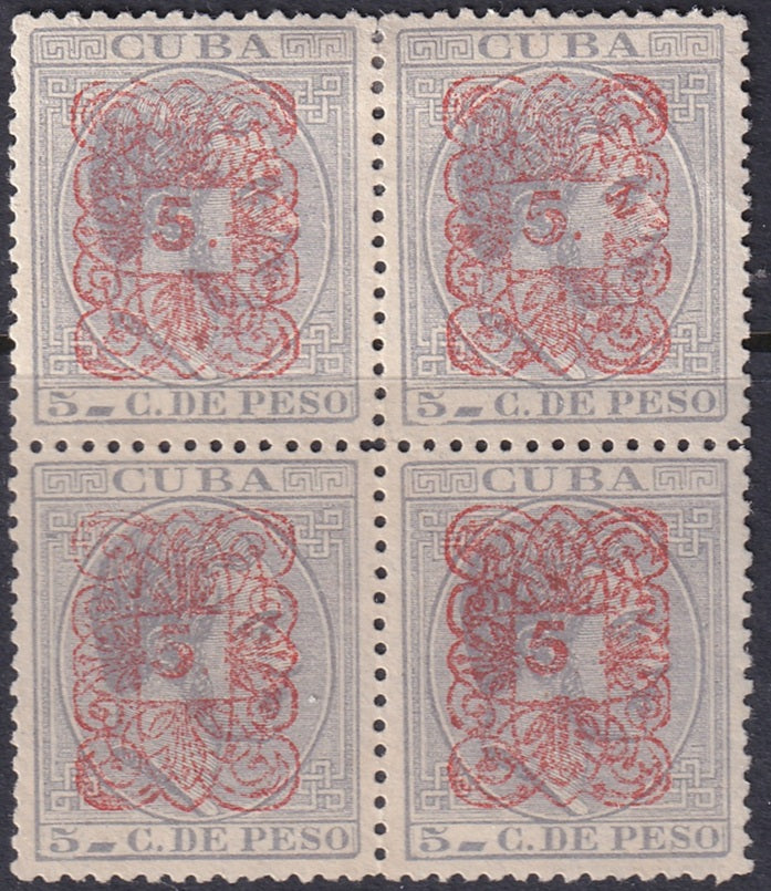 Spanish Antilles 1883 Sc 112 block MNG(*)