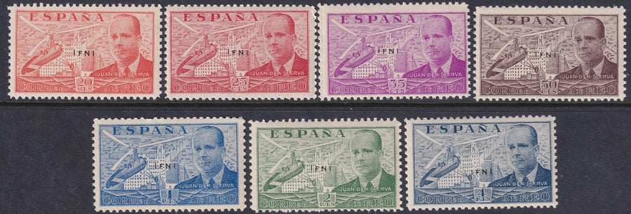 Ifni 1941 Ed 15A-G air post set MNH**