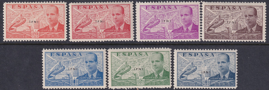 Ifni 1941 Ed 15A-G air post set MNH**