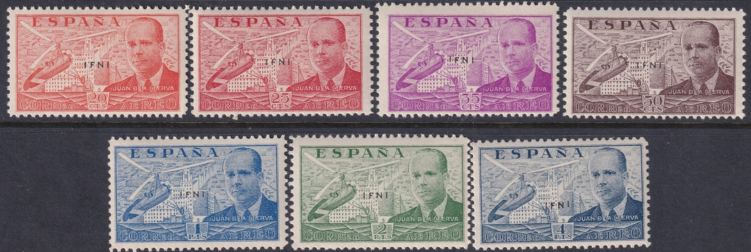 Ifni 1941 Ed 15A-G air post set MNH**