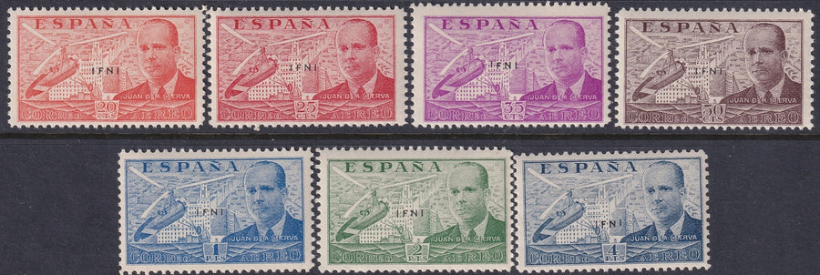 Ifni 1941 Ed 15A-G air post set MNH**