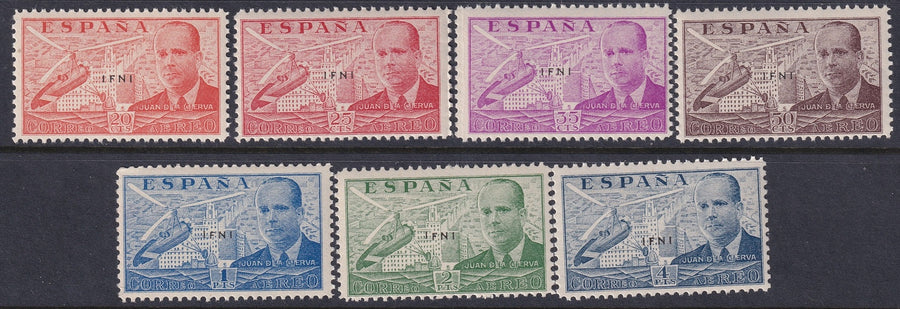 Ifni 1941 Ed 15A-G air post set MNH**