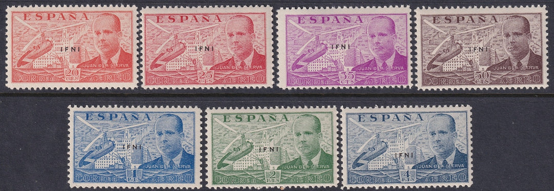 Ifni 1941 Ed 15A-G air post set MNH**
