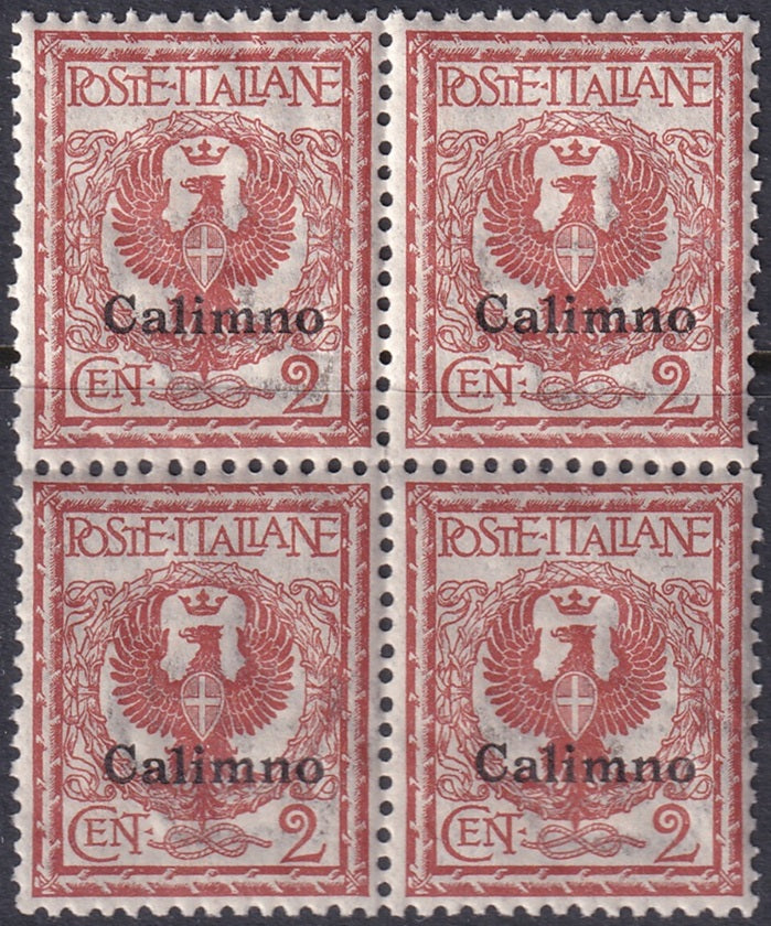 Italy Aegean Calino 1912 Sc 1 block MNH**