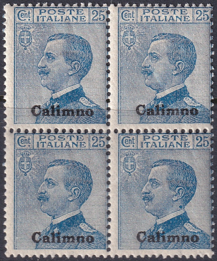 Italy Aegean Calino 1912 Sc 6 block MNH** diagonal crease