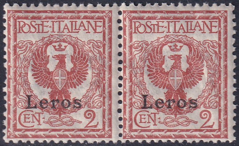 Italy Aegean Lero 1912 Sc 1 pair MNH** gum crazing