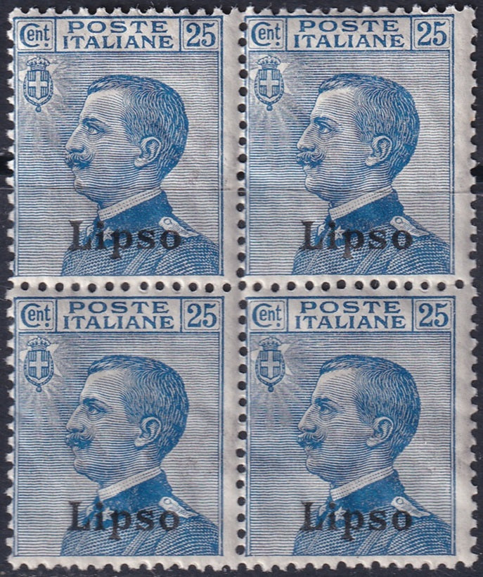 Italy Aegean Lisso 1912 Sc 6 block MNH** gum crazing