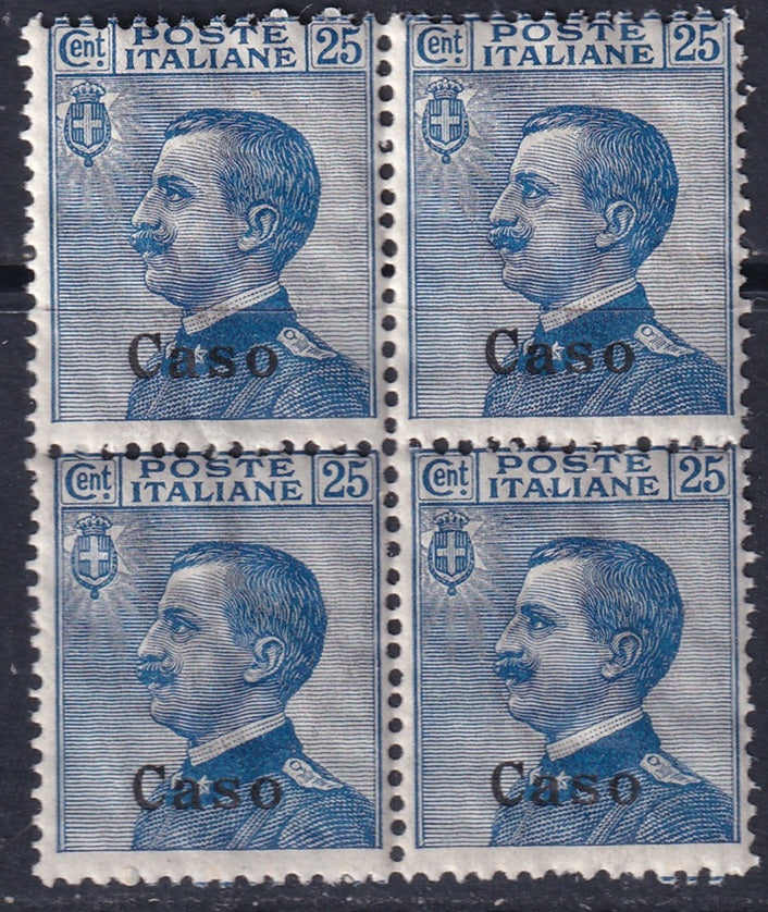 Italy Aegean Caso 1912 Sc 6 block MNH** gum crazing