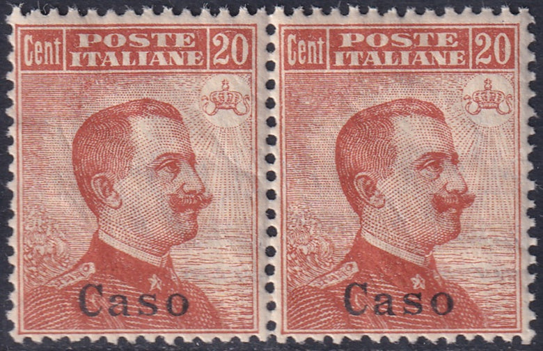 Italy Aegean Caso 1920 Sc 5 pair MNH** gum crazing