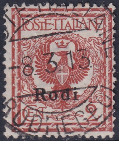 Italy Aegean Rhodes 1912 Sc 1 used "Rodi (Egeo)" cancel