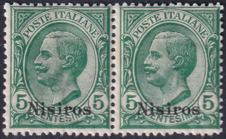 Italy Aegean Nisiro 1912 Sc 2 pair MNH** gum crazing